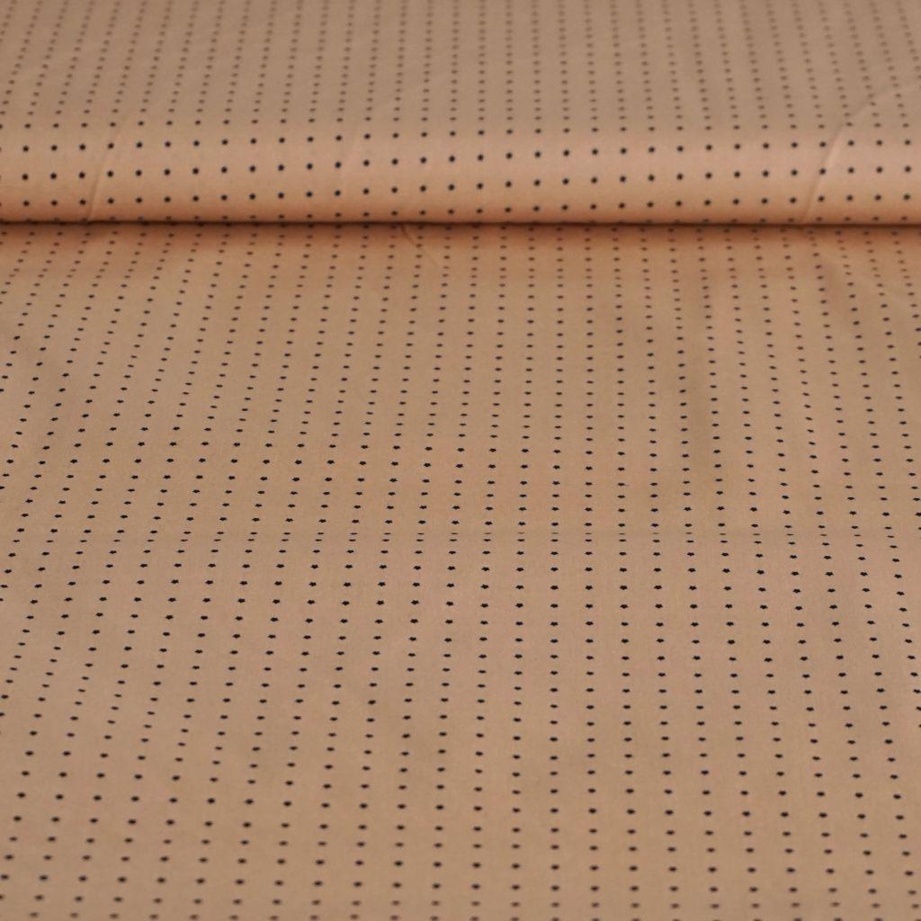 Baumwollstoff Stretch aprictot schwarze Ministernchen